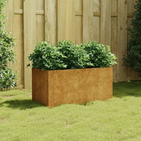 Jardinière Acier Corten 40 X 80 X 40 cm. Aspect Rouille, Très tendance. Jardin, Patio, Balcon (1/5)
