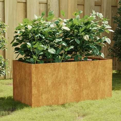 Jardinière Acier Corten 80 X 40 X 40 cm. Aspect Rouille, Très tendance. Jardin, Patio, Balcon (1/5)
