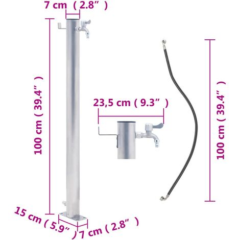 Colonne Eau Ronde 100 Cm Support De Robinet Ext rieur 