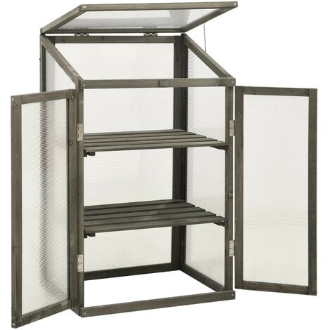 Le Poisson Qui Jardine – Serre de jardin en bois de sapin et polycarbonate – Dimensions 100 x 60 x 45 cm – Panneaux durables – Couvercle à charnière pour accès facile
