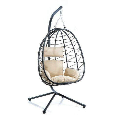 Fauteuil Suspendu de Jardin Avec Coussins. Détente Terrasse , Jardin et Piscine (1/5)