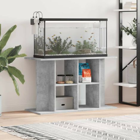 Meuble Aquariums Support Gris Béton 100 X 40 cm. 1 étagère Support solide et stable pour aquariums (1/5)