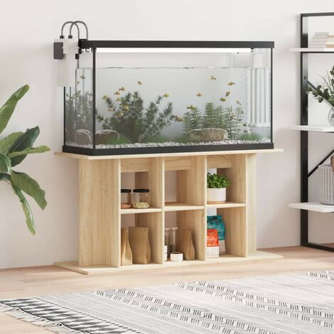 Meuble Aquariums Support Chêne Clair 120 X 40 cm. 1 étagère Support solide et stable pour aquariums