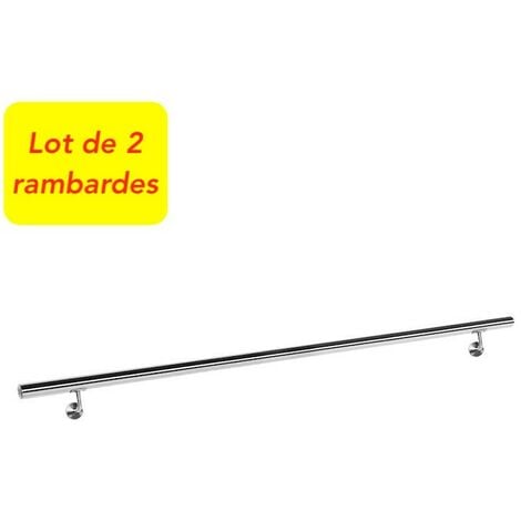 2 Rambardes, Rampe D'Escalier Ou Main Courante, 130 cm, Acier Inoxydable