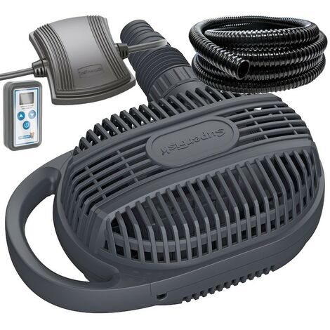 Pompe Bassin 26000 l/h Avec Télécommande. + 10m de tuyau 40mm Qualité Premium. Pour Bassins De 60 m³ Max.