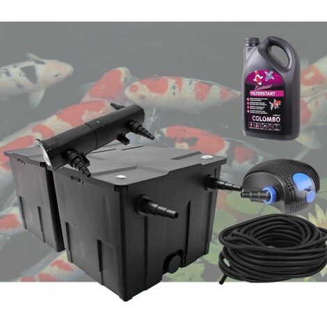Kit De Filtration Bassin Avec UV 36W + Bactéries 2500 ml Pour Bassin De Jardin De 30m3