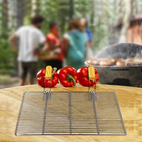 Grille De Barbecue Acier Inoxydable ECD Germany - 67x40 Cm, Poignées Amovibles | Cuisson