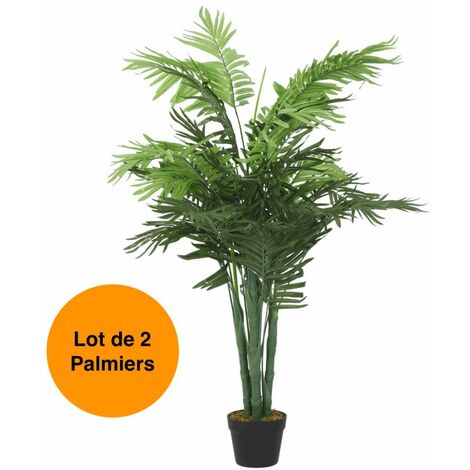Lot de 2 Palmiers 120 cm Artificiels. Pour une décoration d'intérieur Sublimée (1/5)