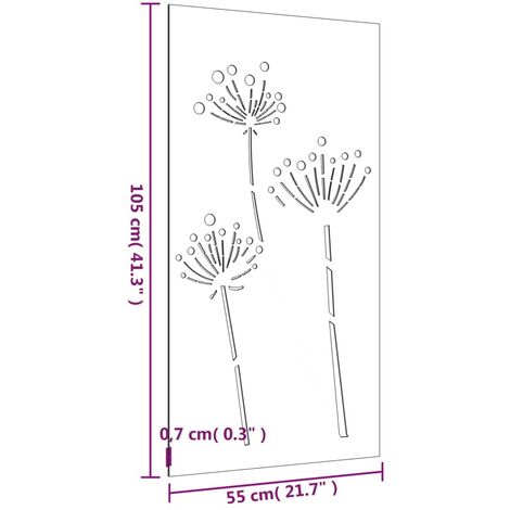 Décor panoramique Fleurs suspendues - Vinyle Bleu | Walldreamer