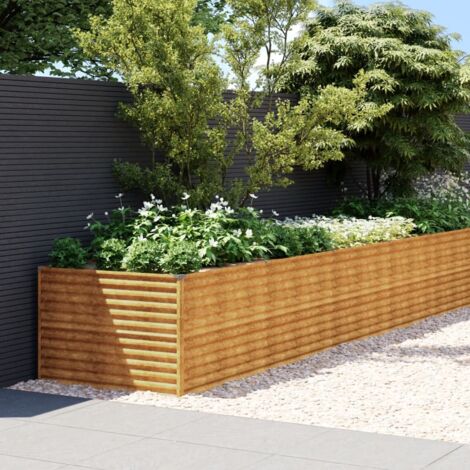Jardinière Relief Acier Corten 1150 X 100 X 69 cm. Aspect Rouille, Très tendance. Jardin, Patio, Balcon (1/5)