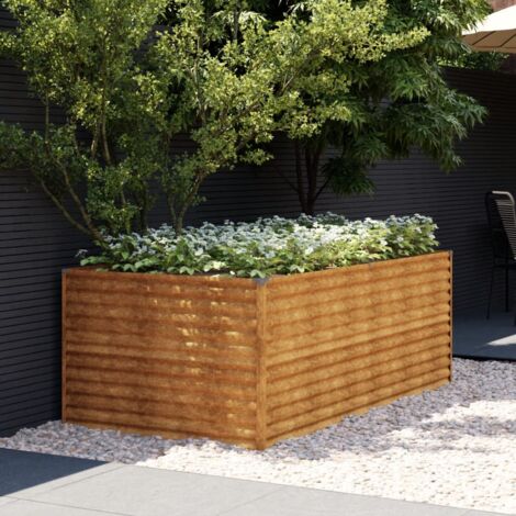 Jardinière Relief Acier Corten 196 X 100 X 69 cm. Aspect Rouille, Très tendance. Jardin, Patio, Balcon (1/5)