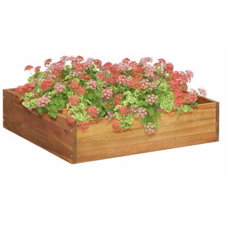 Jardinière Bois d'Acacia 60 X 60 X 15 cm. Très tendance. Jardin, Patio, Balcon (1/5)