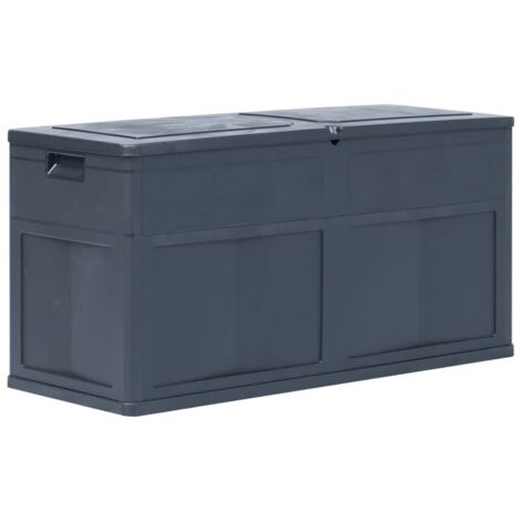 Coffre de jardin Noir Plastique Solide 116 X 46 X 60 cm 320 l de volume. Rangement facile et discret (1/5)