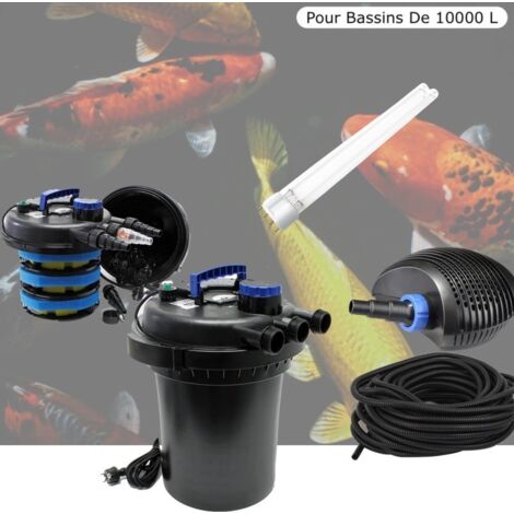 Kit Filtre Pression, 11W, Complet Pour Bassins De 10000 litres + 1 ampoule supplémentaire (1/5)