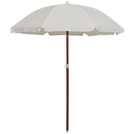 Parasol Rond 230 cm Crème. Poteau en acier. Raffinement et Ombre Terrasse et Jardin (1/5)