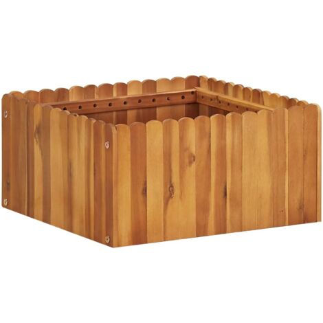 Jardinière Bois Acacia Massif 50 X 50 x 25 cm Très tendance. Jardin, Patio, Balcon (1/5)