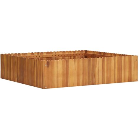 Jardinière Bois Acacia Massif 100 X 100 x 25 cm Très tendance. Jardin, Patio, Balcon (1/5)
