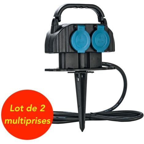 2 Multiprises étanches à planter 4 Prises pour bassins de jardin, massifs de fleurs. (1/5)