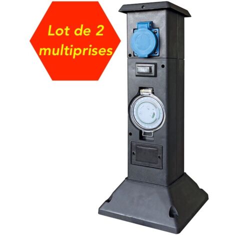2 Multiprises Bornes 3 Prises Électriques et Programmateur Pour Jardin Et bassin (1/5)