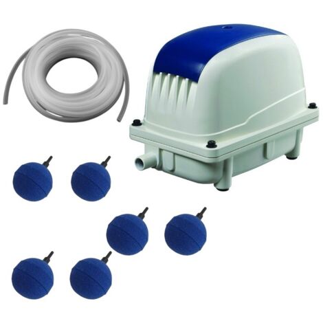 Set Aérateur Bassin Pompe à air 3600 l/h 6 boules diffuseur SILENCIEUX. Pour 7000 litres environ (1/5)