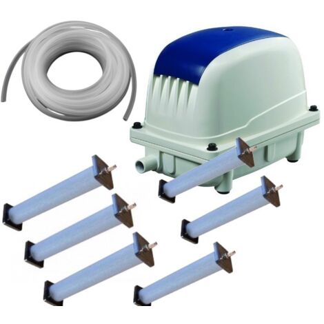 Set Aérateur Bassin Pompe à air 9000 l/h 6 diffuseurs PRO 22 cm de long SILENCIEUX. Pour 12000 - 15000 litres environ (1/5)