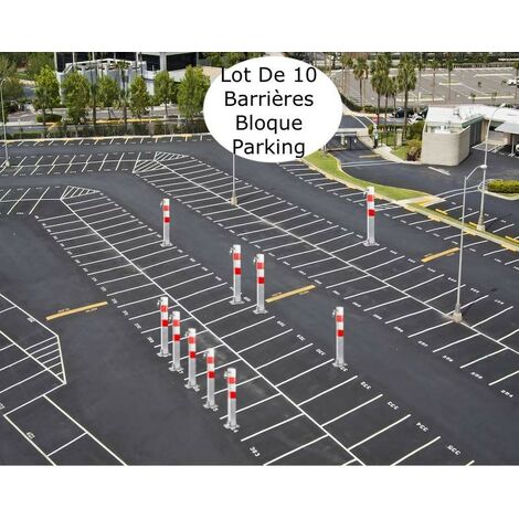 Lot de 10 Barrières Bloque Parking Et Stationnement. Hauteur : 70 cm (1/5)