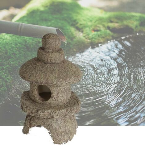 Décoration De Bassin De Jardin, Pagode Beige, Zen, En Résine (1/4)