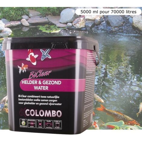 Produit pour éclaircir l'eau du bassin de jardin. Très efficace