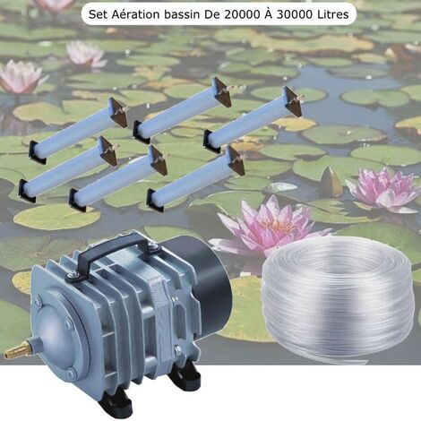 Set aérateur Bassin De Jardin De 20000 à 30000 l. Pompe à air bassin + 6 bulleurs longs (1/5)