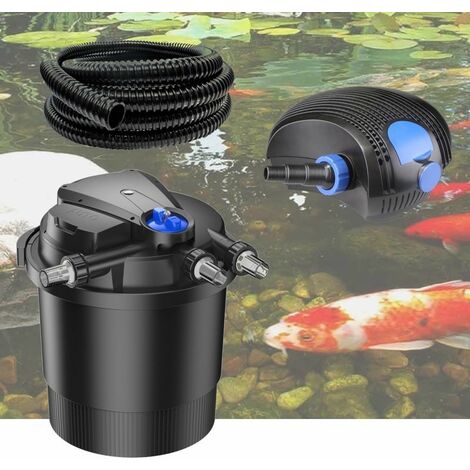 Kit Filtre Pression Bassin UV 36W, Pompe, Tuyau 40000 L. Filtration complète bassin de jardin