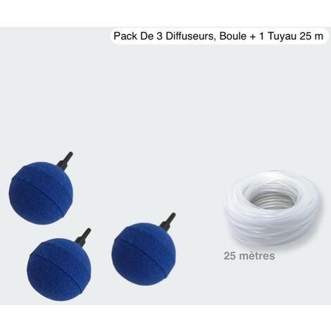 Pack 3 Diffuseurs d'Air, Boule + 1 Tuyau De 25 m, Pour Aération Bassin (1/5)