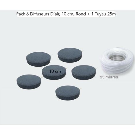 Lot De 6 Diffuseurs D'Air, Rond 10 cm + 1 Tuyau 25 m, Bassin, Étang (1/5)