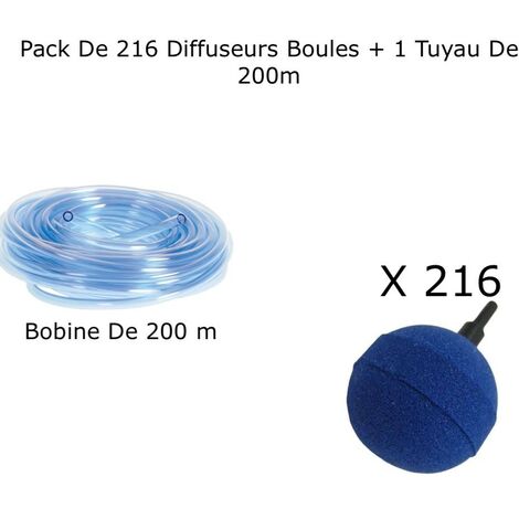 Lot De 216 Diffuseurs D'Air, Boules, 5 cm + 1 Tuyau De 200 m, Pour Bassins (1/5)