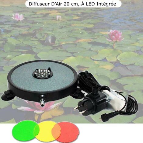 Diffuseur D'Air 2 En 1, Disque à LED Intégrée, 20 cm, Pour Bassins De Jardin (1/5)
