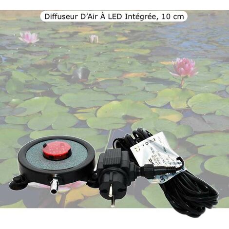 Diffuseur D'Air 2 En 1, Disque à LED Intégrée, 10 cm, Pour Bassins De Jardin (1/5)