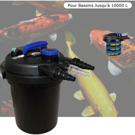 Filtre Bassins De Jardin Sous Pression, UV 11W, Jusqu'à 10000 Litres