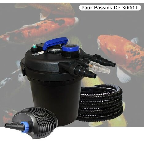 Kit Filtre Pression, UV 11W, Complet Pour Bassins De Jardin De 3000 litres