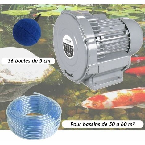 Kit Pompe à Air Vortex Turbine 60000 l/h + 36 Boules Pour Bassins De Jardin