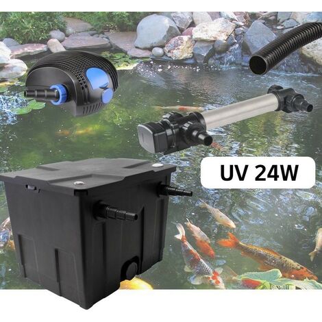 Kit De Filtration, Avec UV 24W Inox, Pour Bassin De Jardin : 5 à 10 m³