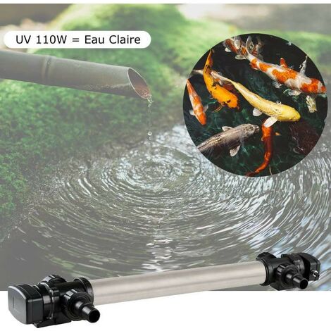 U.V INOX Stérilisateur - Clarificateur ( Ultra Violet ) 110W Pour Bassin De Jardin De Plus de 50 m³