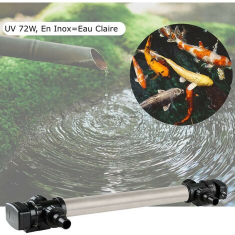 U.V INOX Stérilisateur - Clarificateur ( Ultra Violet ) 72W Pour Bassin De Jardin De Plus De 25 à 30 m³