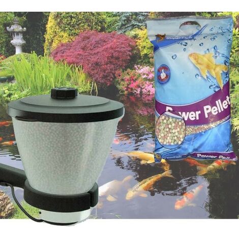 15l d'aliment + Distributeur automatique de nourriture bassin de jardin. Qualité pro