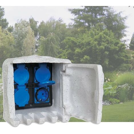 Le Poisson Qui Jardine – Multiprise étanche pour bassins de jardin – 4 prises protégées jusqu’à 16A – Câble de 5m pour installation flexible – Coffret discret