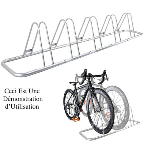 Ratelier 5 vélos acier galvanisé, Solution stationnement vélo au sol