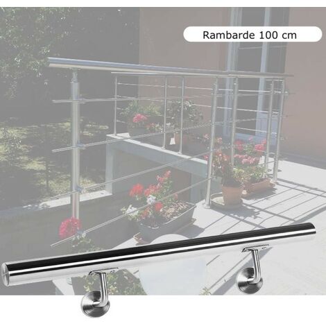 Rambarde 100 cm, Acier Inoxydable, Rampe D'Escalier, Main Courante