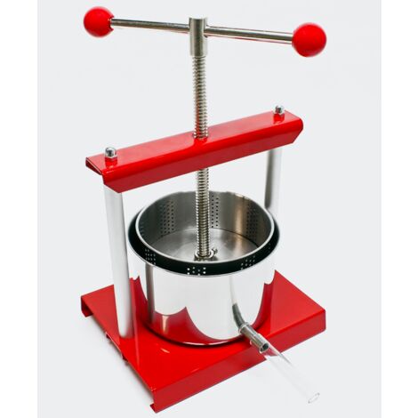 Presse Fruits ou Légumes Manuel en Acier Inoxydable Rouge - 6 Litres (1/5)