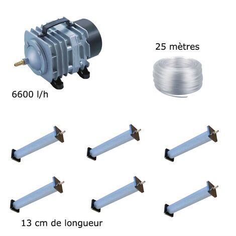 Set aération bassin de jardin 6600 l/h 6 diffuseurs 13 cm - 12000 à 15000 litres (1/5)