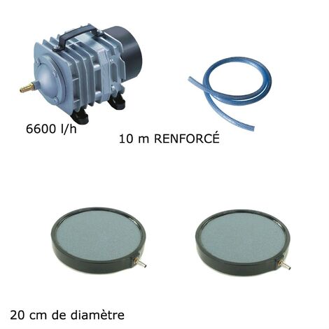 Set aération bassin de jardin 6600 l/h 2 Disques 20 cm - 12000 à 15000 litres (1/5)