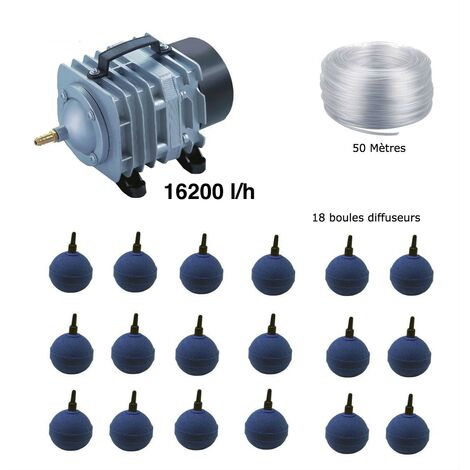 Set aération bassin de jardin 18 boules de 30000 à 50000 litres