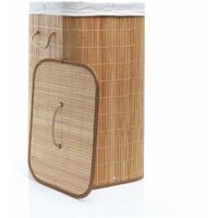 Panier à linge rectangulaire en bambou 72 l : Pratique brun clair